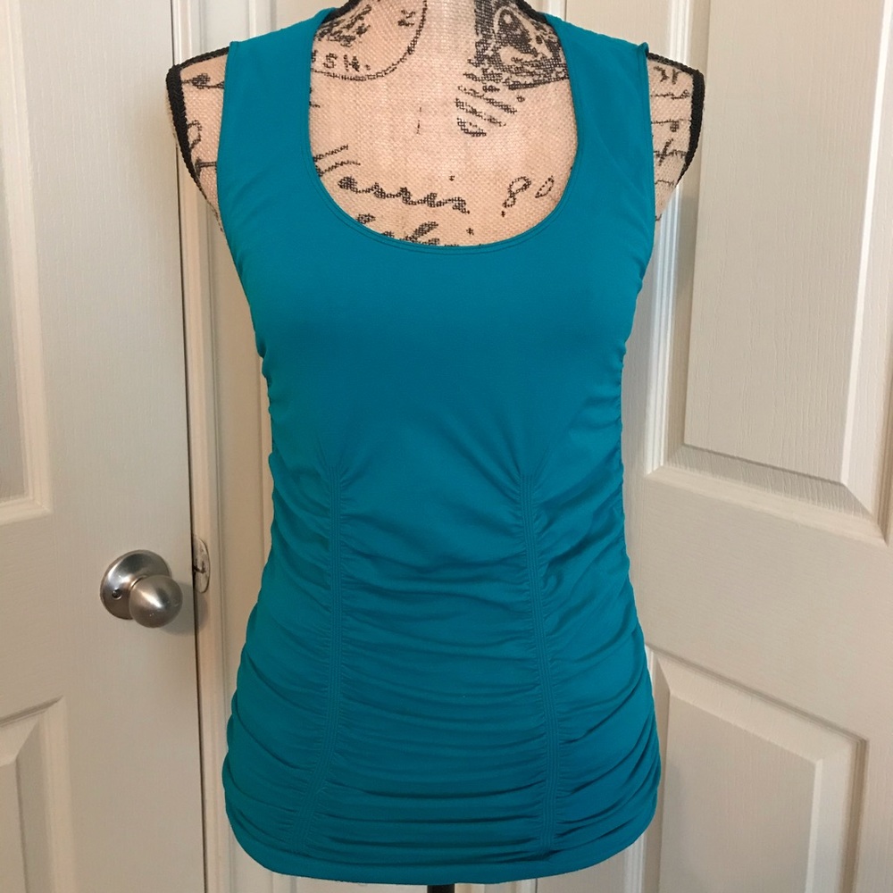 Turquoise Ruched Tank Top